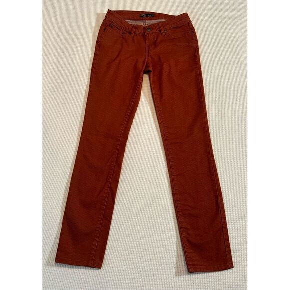 Prana Pattern Rust Kayla Stretch Straight Leg Performance Jeans Women's Size 4 - Picture 1 of 7